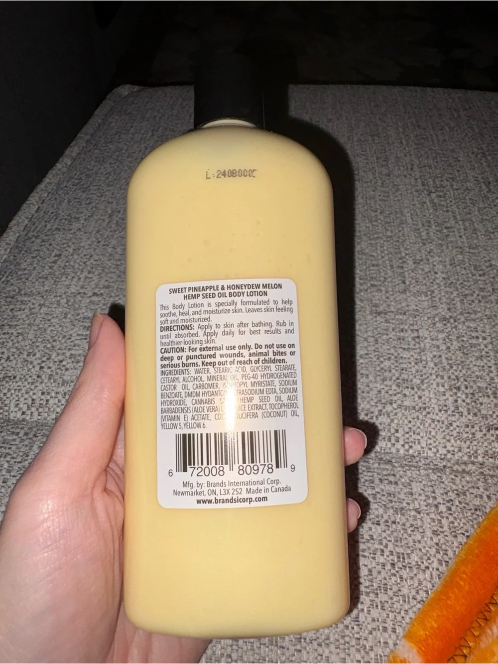 next Hemp Seed Oil Body Lotion - Sweet Pineapple & Honeydew Melon (yellow)